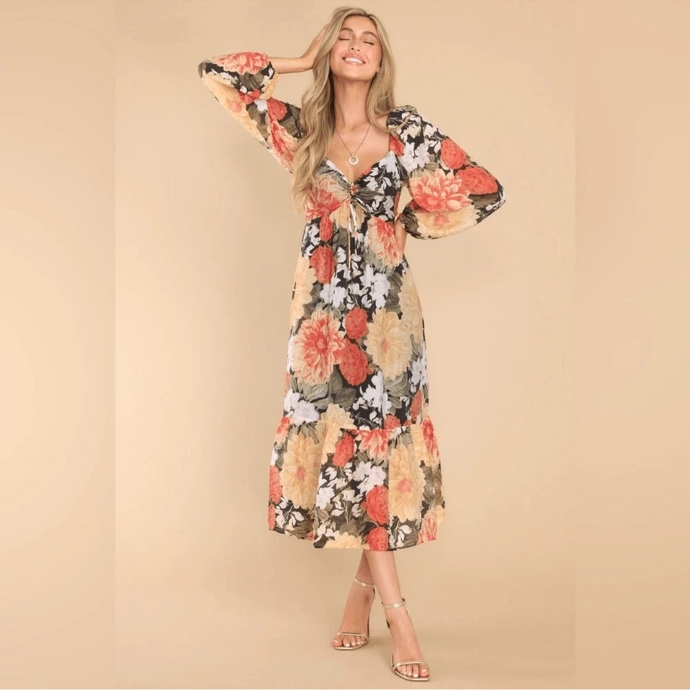NWOT! MINKPINK Multicolor Floral Long Sleeve Dress, Size S - Picture 10 of 11